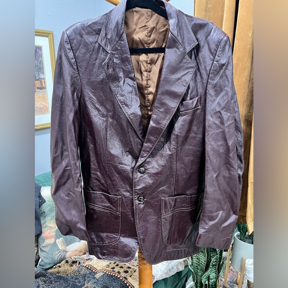 GRAIS VINTAGE genuine leather cherry red jacket